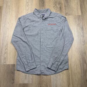 Patagonia Shirt Mens Medium Gray Organic Cotton New Belgium Long Sleeve Chambray